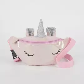 Сумка детская для девочки поясная magic unicorn, на молнии, розовая