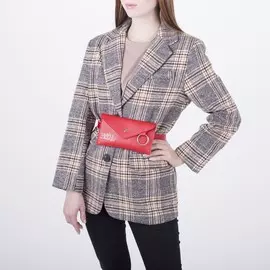 Сумка поясная с металлическим кольцом, 19х11см, simple is beautuful, цвет красный