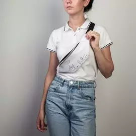 Сумка поясная wite with black