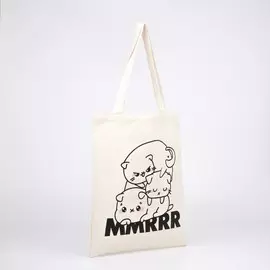 Шопер детский для девочки милый котик без молнии, без подкладки, цвет бежевый