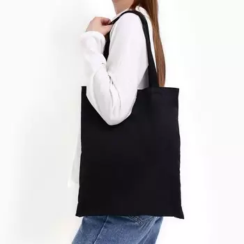 Сумка шопер однотонный, 350.540 см, оксфорд 210d, 80 г, без подклада, черный