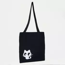 Сумка-шопер без молнии, без подклада, цвет чёрный