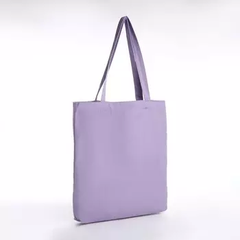 Сумка-шопер без застежки, из текстиля, цвет сиреневый