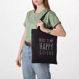 Сумка-шопер black color без молнии, без подкладки, цвет черный