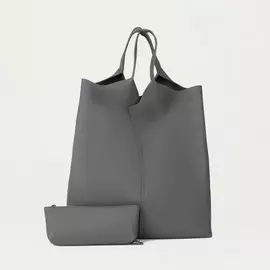 Сумка-шопер женская, textura, большой размер, цвет серый