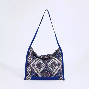 Сумка-шопер женская на магните, размер 35629 см, синяя/белая