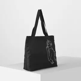 Сумка-шопер силуэт, без подкладки, цвет чёрный