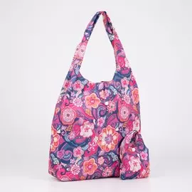 Сумка складная на кнопке, цвет малиновый