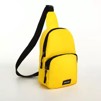 Сумка-слинг на молнии textura, наружный карман, цвет желтый