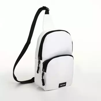 Сумка-слинг на молнии textura, наружный карман, цвет белый