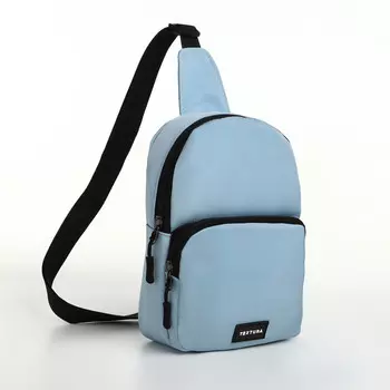 Сумка-слинг на молнии textura, наружный карман, цвет голубой