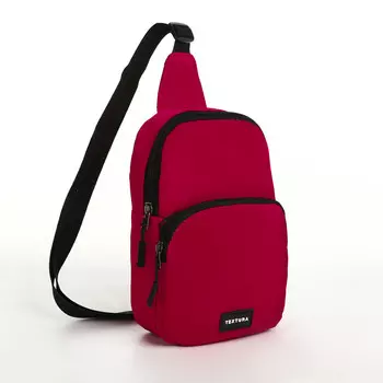 Сумка-слинг на молнии textura, наружный карман, цвет фуксия