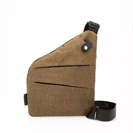 Сумка-слинг, отдел на молнии, 3 наружных кармана, цвет коричневый