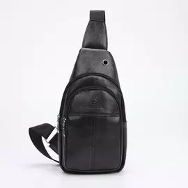 Сумка-слинг, отдел на молнии, наружный карман, цвет чёрный