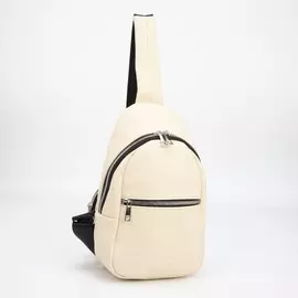 Сумка-слинг, отдел на молнии, наружный карман, кошелёк, цвет светло-бежевый