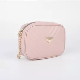 Сумка со строчкой и цветной подкладкой, цвет светло-розовый