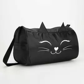 Сумка детская спортивная для девочки на молнии, наружный карман, черная