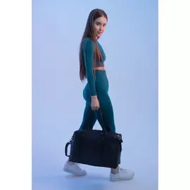 Сумка спортивная на молнии, 4 наружных кармана, цвет чёрный