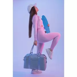 Сумка спортивная на молнии, 4 наружных кармана, цвет голубой