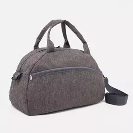 Сумка спортивная на молнии, наружный карман, длинный ремень, цвет коричневый