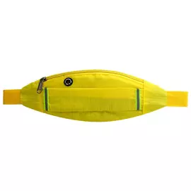 Сумка спортивная на пояс 29 × 10 см, 2 отделения, цвет жёлтый