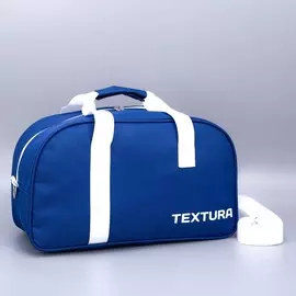 Сумка спортивная на молнии, без подклада, длинный ремень, цвет синий