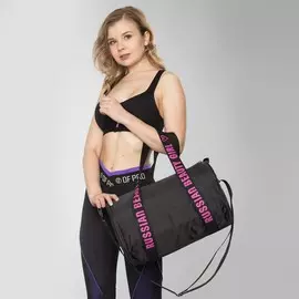 Сумка спортивная russian beauty girl на молнии, черная