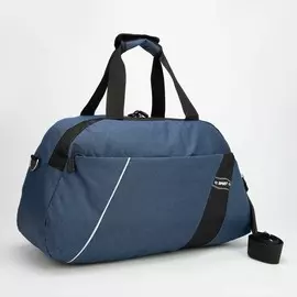 Сумка спортивная, отдел на молнии, наружный карман, длинный ремень, цвет синий