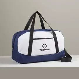 Сумка спортивная на молнии textura, средний размер, цвет синий/белый