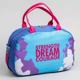 Сумка спортивная принцессы, 38 x 15 x 24 см, отдел на молнии, длинный ремень