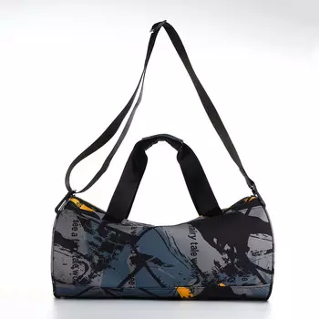 Сумка спортивная на молнии textura, регулируемый ремень, средний размер, серая/желтая