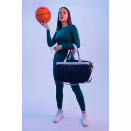 Сумка спортивная time is nowна молнии с подкладкой, отдел из пвх, отдел для обуви, цвет синий