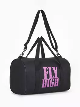 Сумка спортивная textura на молнии, с подкладкой, длинный ремень, маленький размер, черная