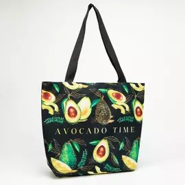 Сумка-шопер авокадо без молнии, без подкладки, цвет чёрный