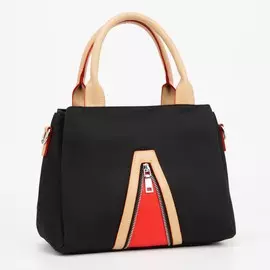 Сумка-тоут, 3 отдела на молнии, наружный карман, цвет чёрный