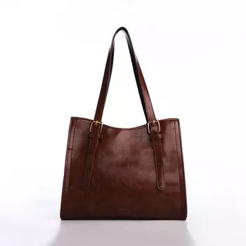 Сумка-тоут на молнии, цвет коричневый