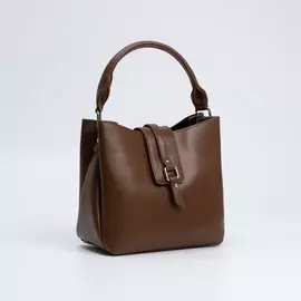 Сумка-тоут, отдел на молнии, 2 отдела на магнитах, длинный ремень, цвет коричневый