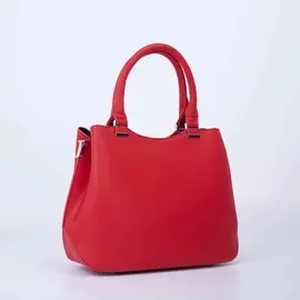 Сумка-тоут, отдел на молнии, наружный карман, длинный ремень, цвет красный