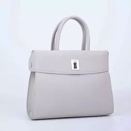 Сумка-тоут, отдел на молнии, наружный карман, длинный ремень, цвет серый