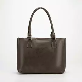 Сумка-тоут, отдел на молнии, наружный карман, регулируемый ремень, цвет коричневый