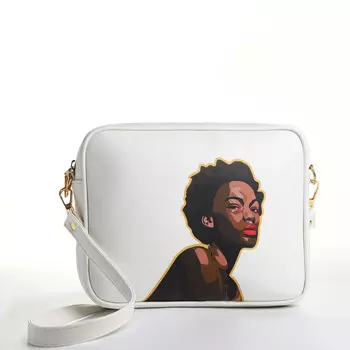 Сумка женская на молнии textura, 22817 см, с цветным принтом, белая