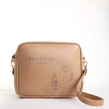 Сумка женская кросс-боди textura на молнии, 22817 см, с принтом, бежевая