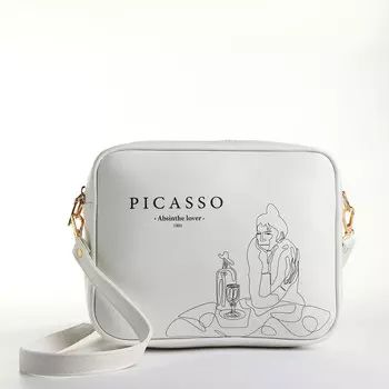 Сумка женская на молнии textura, 22817 см, с принтом, белая