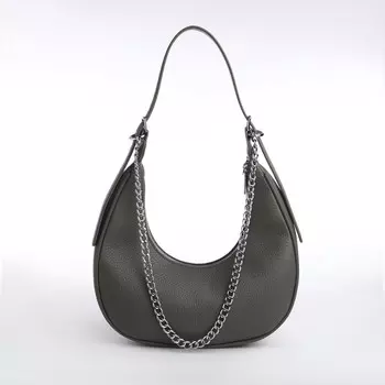 Сумка женская хобо на молнии textura, средний размер, цвет серый