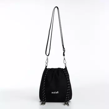 Сумка женская кисет на молнии, цвет черный