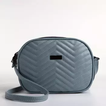 Сумка женская кросс-боди на молнии, 19715 см, серо-синяя