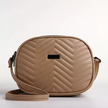 Сумка женская кросс-боди на молнии, 19715 см, бежевая