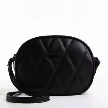 Сумка женская кросс-боди на молнии, 19715 см, со стежкой, черная