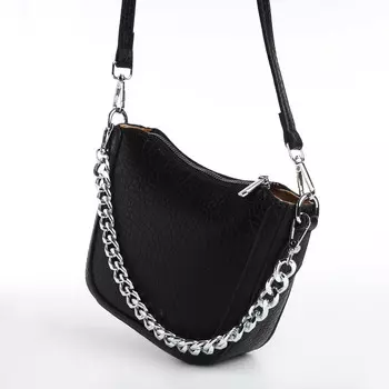 Сумка женская кросс-боди на молнии, цвет черный