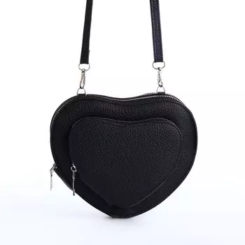 Сумка женская кросс-боди на молнии, в форме сердца, 20516 см, черная
